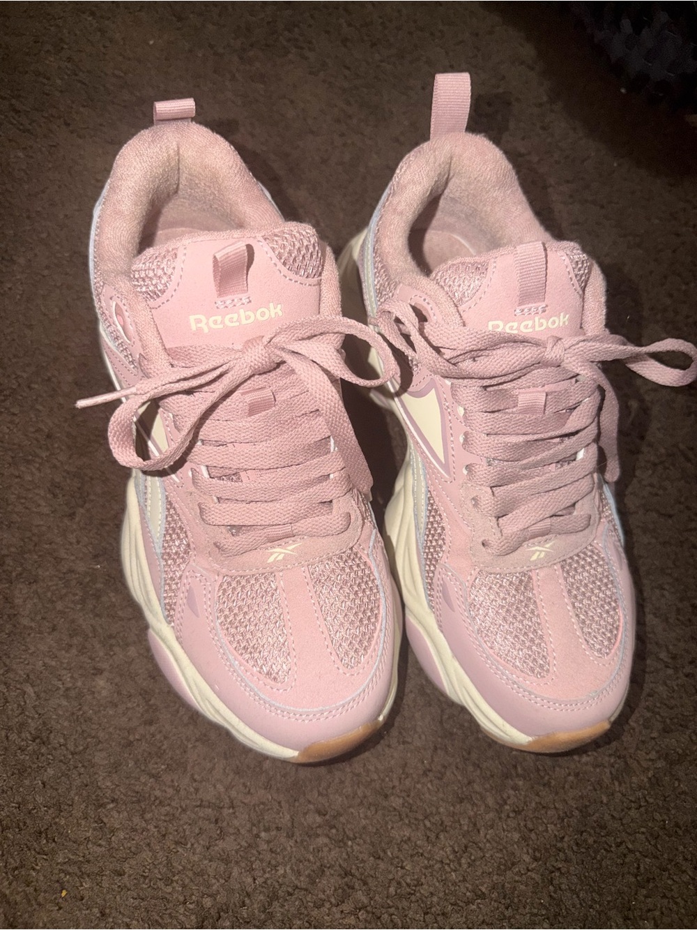 Reebok Women’s Pink and Cream Chunky Sneaker